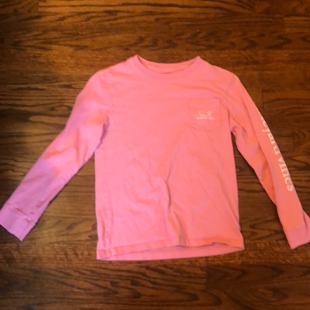 Pink long sleeve vineyard vines tee size boys S